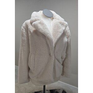 Ambiance Outerwear Plush Faux Fur Coat Beige Womens M Soft & Cozy
